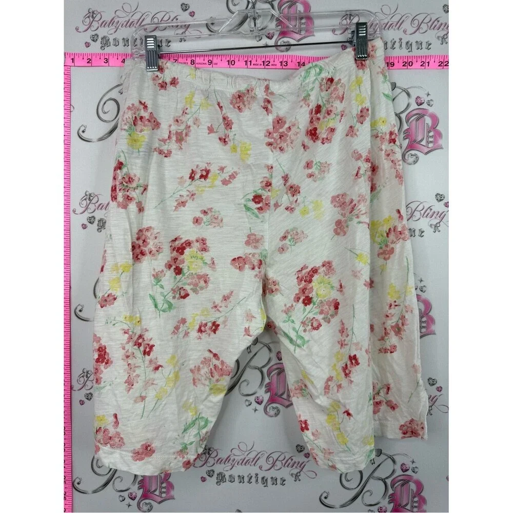 Ralph Lauren 2 piece set pj Floral Short Sleeve Pajama Set White, Pink, Yellow